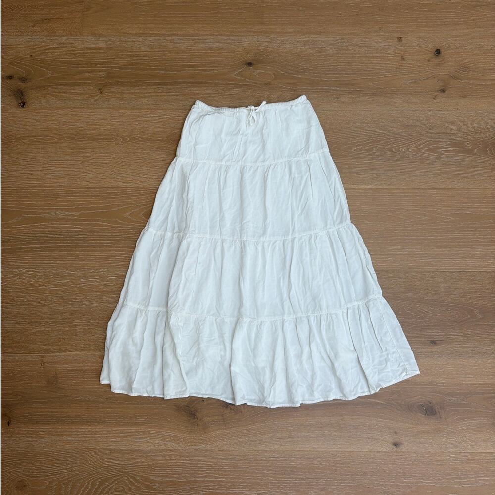 Brandy Melville Maxi Skirts Tiered Nadia One Size White